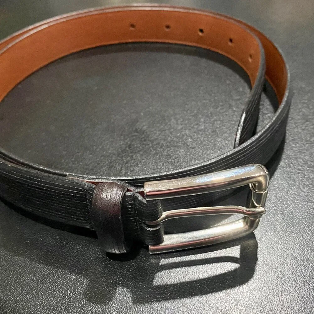 Men Cole Haan Quiet Luxury Minimalist Office Classic Preppy Leather Belt 34